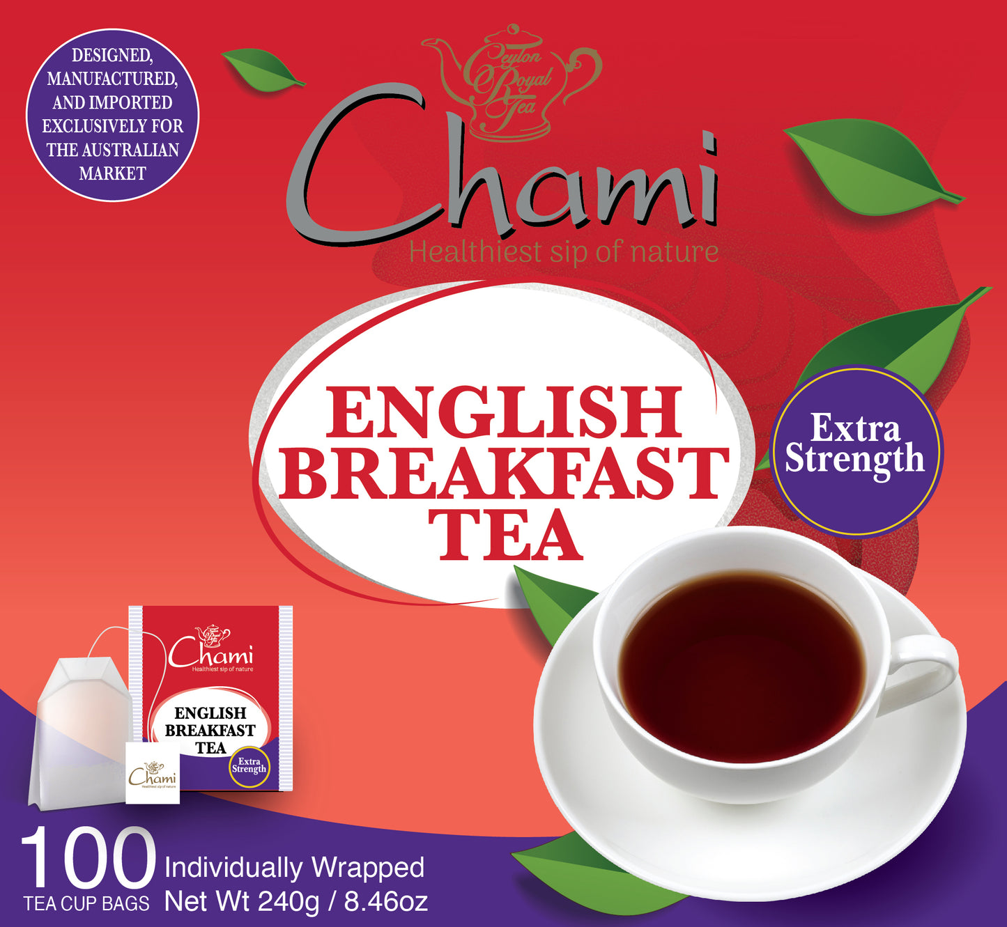 Chami - Tea Bags Paper Envelope  Extra Strength English Breakfast Tea 100pk