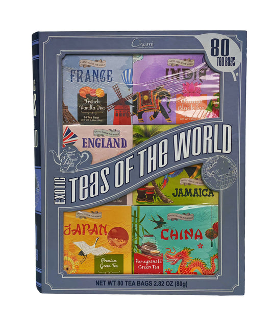 Chami Exotic Teas of the World Gift Collection – 80 Tea Bags | Premium International Tea Selection